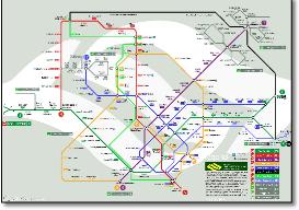 Singapore MRT & LRT train / rail map